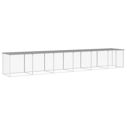 Vidaxl Gallinero Con Techo Acero Galvanizado Gris Claro 603x98x90 Cm_0