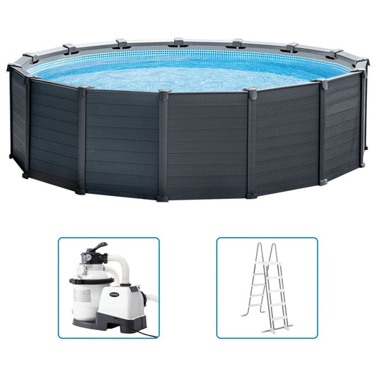 Intex Conjunto De Piscina Sobre Suelo Graphite Gray Panel 478x124 Cm_0