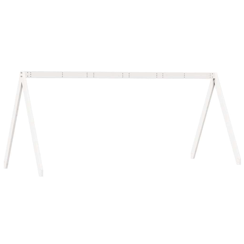 Techo De Cama Infantil Madera Maciza Blanco 199x80,5x88 Cm_5