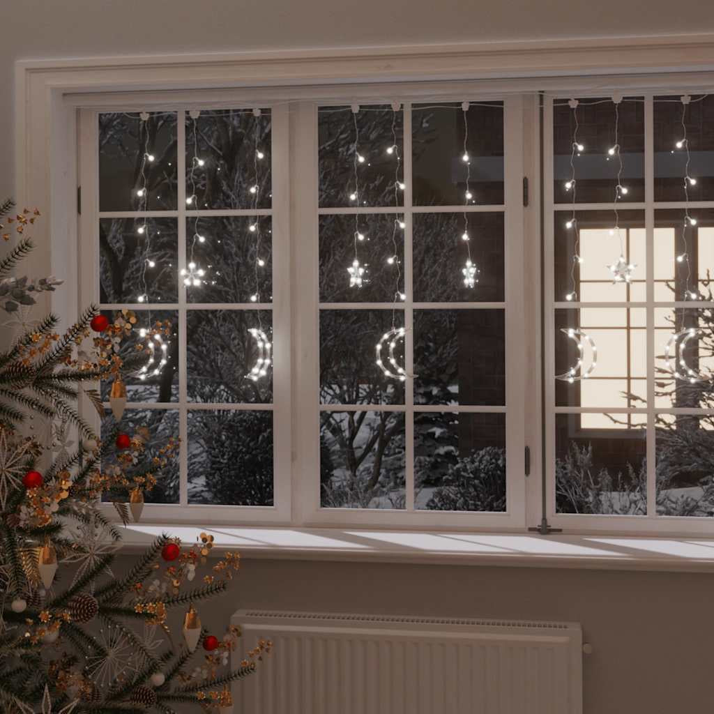 Vidaxl Luces Estrella Y Luna 138 Leds Blanco Frío Con Control Remoto_1