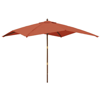 Vidaxl Sombrilla De Jardín Con Poste De Madera Terracota 300x300x273cm_0