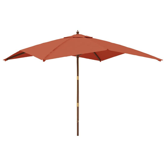Vidaxl Sombrilla De Jardín Con Poste De Madera Terracota 300x300x273cm_0