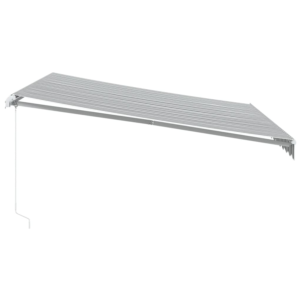Toldo Retráctil Manual Gris Antracita Y Blanco 400x350 Cm_3