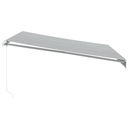 Toldo Retráctil Manual Gris Antracita Y Blanco 400x350 Cm_3