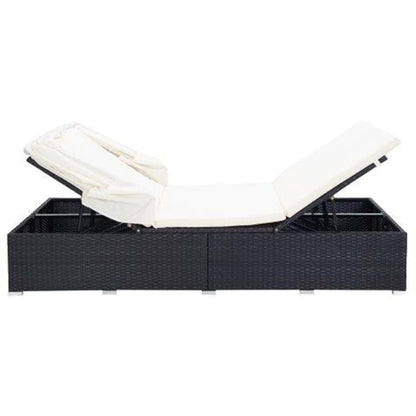 Vidaxl Tumbona Para 2 Personas Con Cojín Ratán Sintético Negro_4