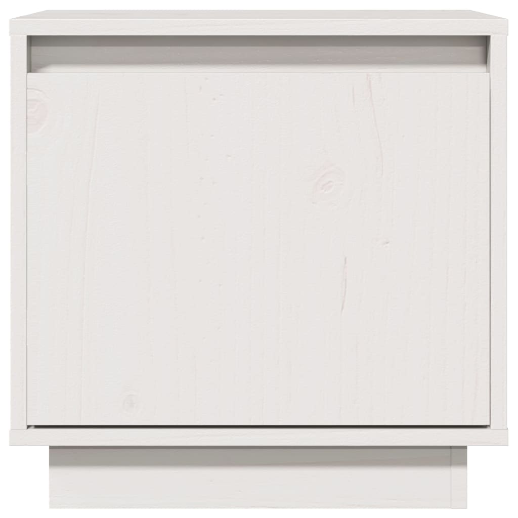 Mesita De Noche De Madera Maciza De Pino Blanco 40x30x40 Cm_2