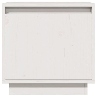 Mesita De Noche De Madera Maciza De Pino Blanco 40x30x40 Cm_2