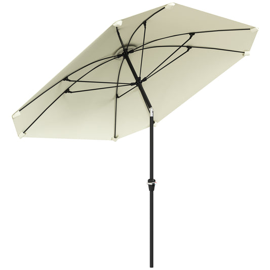 Outsunny Sombrilla De Terraza Exterior 233x233 Cm Con Ángulo Ajustable Crema_0