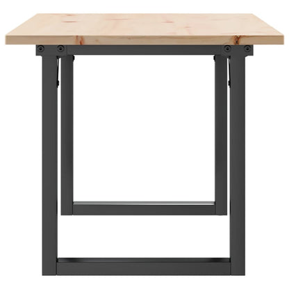 Mesa De Centro Marco O Madera Maciza Pino Y Acero 90x40x35 Cm_3