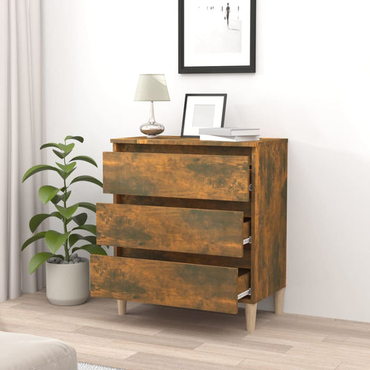 Aparador Madera Contrachapada Color Roble Ahumado 60x35x69 Cm / Vetonek_0