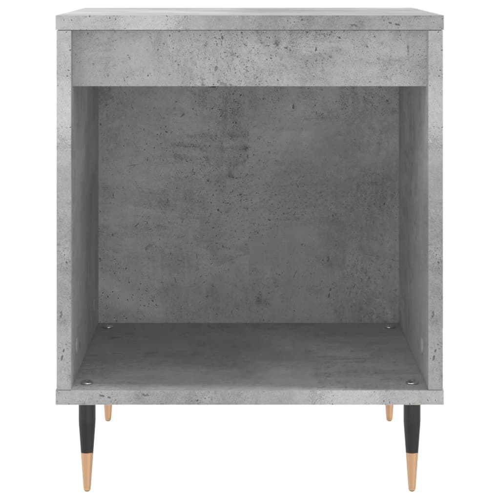 Mesita De Noche Madera De Ingeniería Gris Hormigón 40x35x50 Cm_2