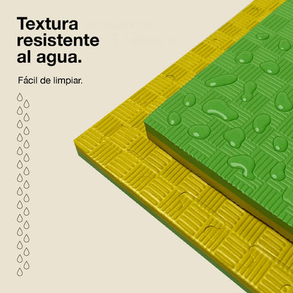 Tatami Puzzle 2,5cm 100x100cm – Superficie 5 Líneas Amarillo/verde Jowy_4