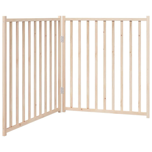 Vidaxl Puerta Para Perros Plegable 2 Paneles Madera De Abeto 160 Cm_0