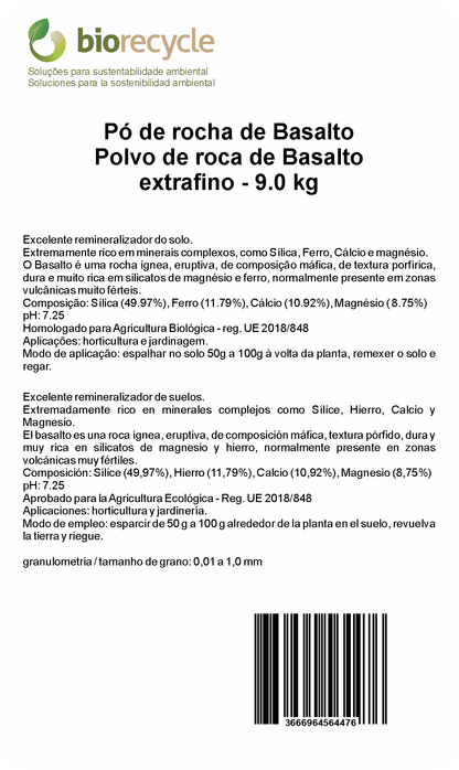 Polvo de roca de Basalto extrafino - 9.0 kg_1