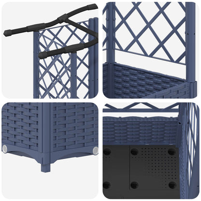 Cama Elevada Con Trellis Y Techo Gris 124 X 40 X 123 Cm Pp_5