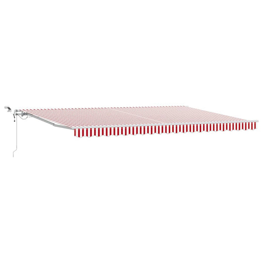 Toldo Retráctil Rojo Y Blanco 500 X 300 Cm Poliéster_0