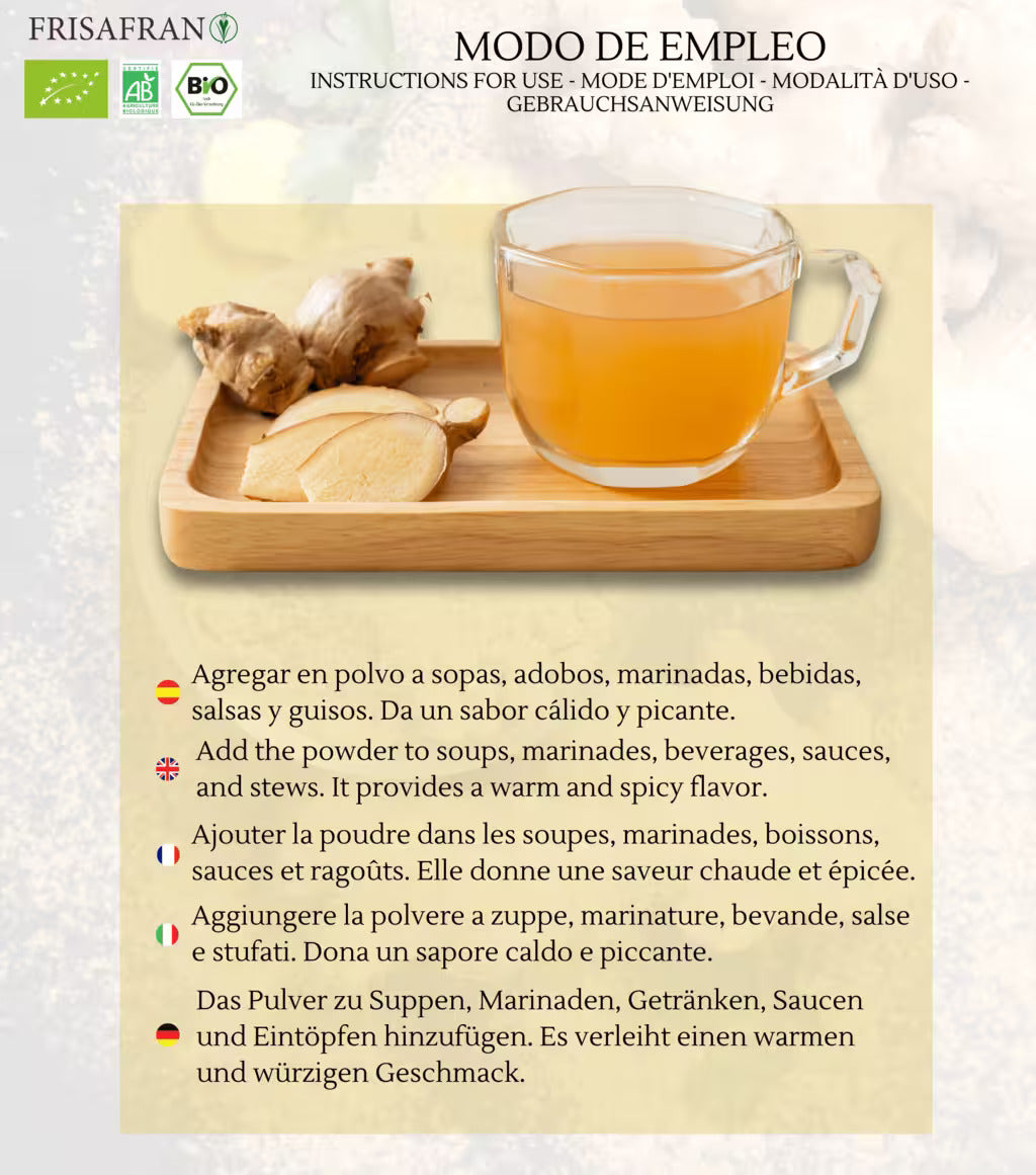 Jengibre En Polvo Ecológico | Calidad | Frisafran