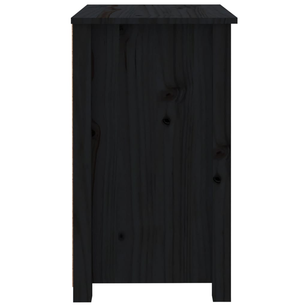 Mesitas De Noche 2 Uds Madera Maciza De Pino Negra 50x35x61,5cm_3