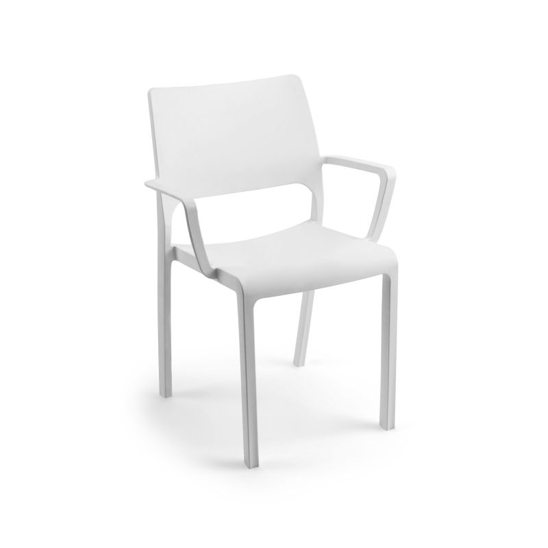 Pack 4 Sillas De Exterior Ocean Apilables, Polipropileno, Blanco, 53 X 82 X 58_5