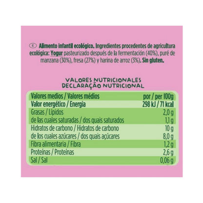 Pouch BIO de Yogur, Manzana y Fresa +6 meses 100gr. Hero Solo