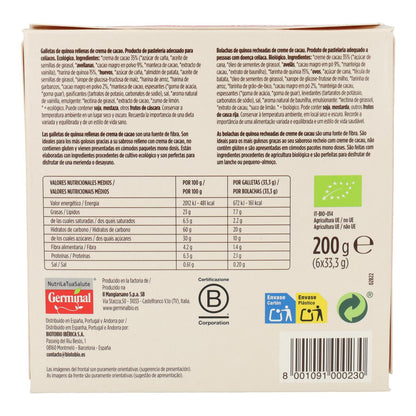 Galletas de Quinoa Rellenas de Crema de Cacao Germinal 200g