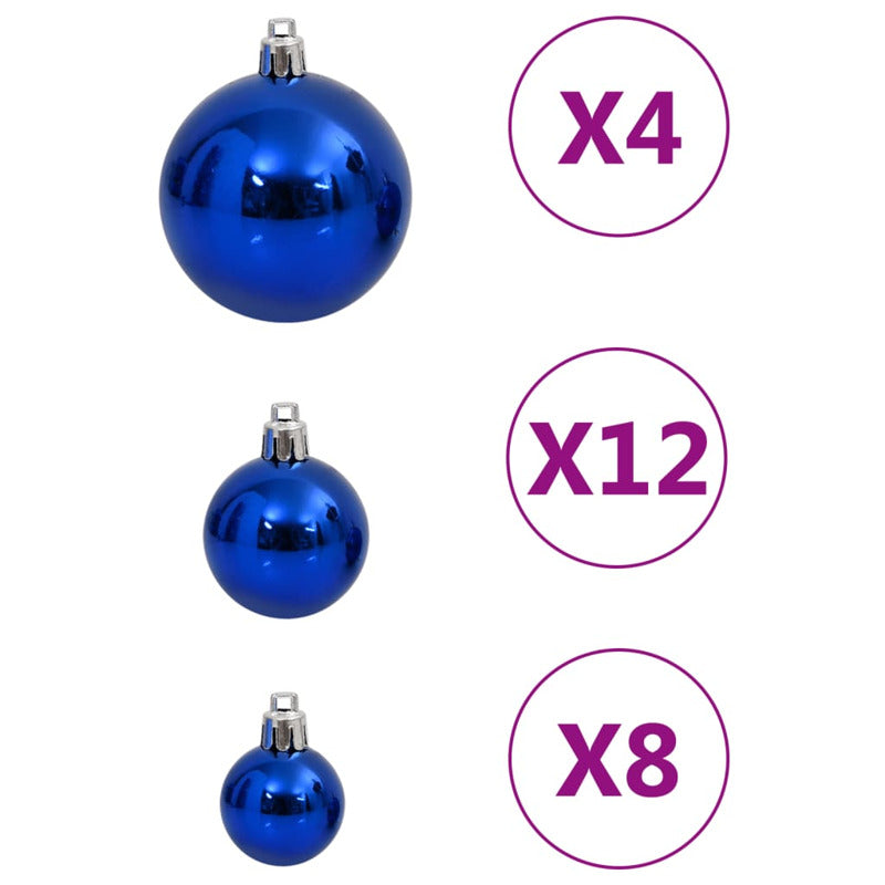Vidaxl Juego De Bolas De Navidad 111 Pzas Poliestireno Azul_5