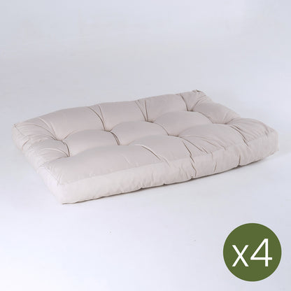Pack 4 Cojines Asiento Para Palet, Tamaño: 80x120x16 Cm, Color Crema, Repelente Al Agua_2