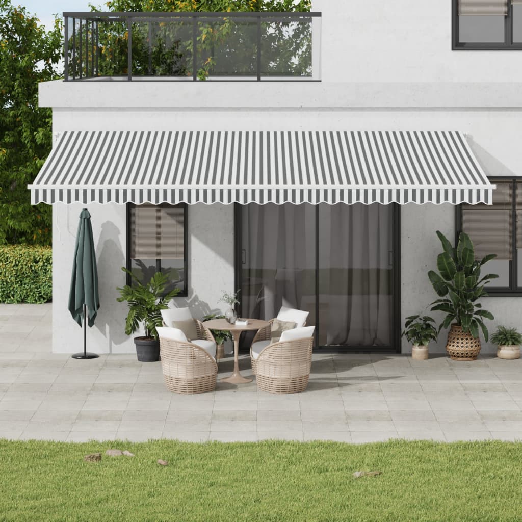 Toldo Retráctil Automático Luz Led Antracita Blanco 600x350 Cm_1