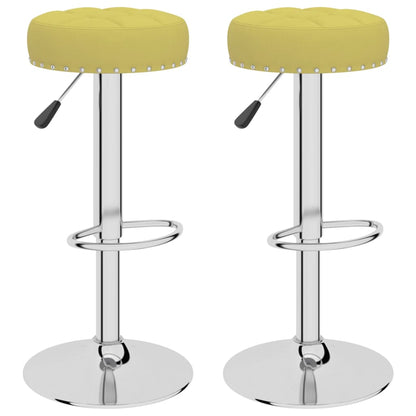 Taburetes De Cocina 2 Unidades De Tela Verde_0