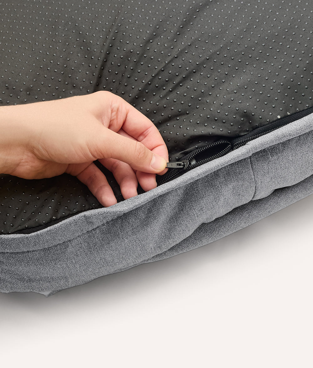 Cafide Cama Con Capucha Para Perro Con Tejido Chenilla Gris. Modelo Maso. Talla S (50x60x10 Cm)_5