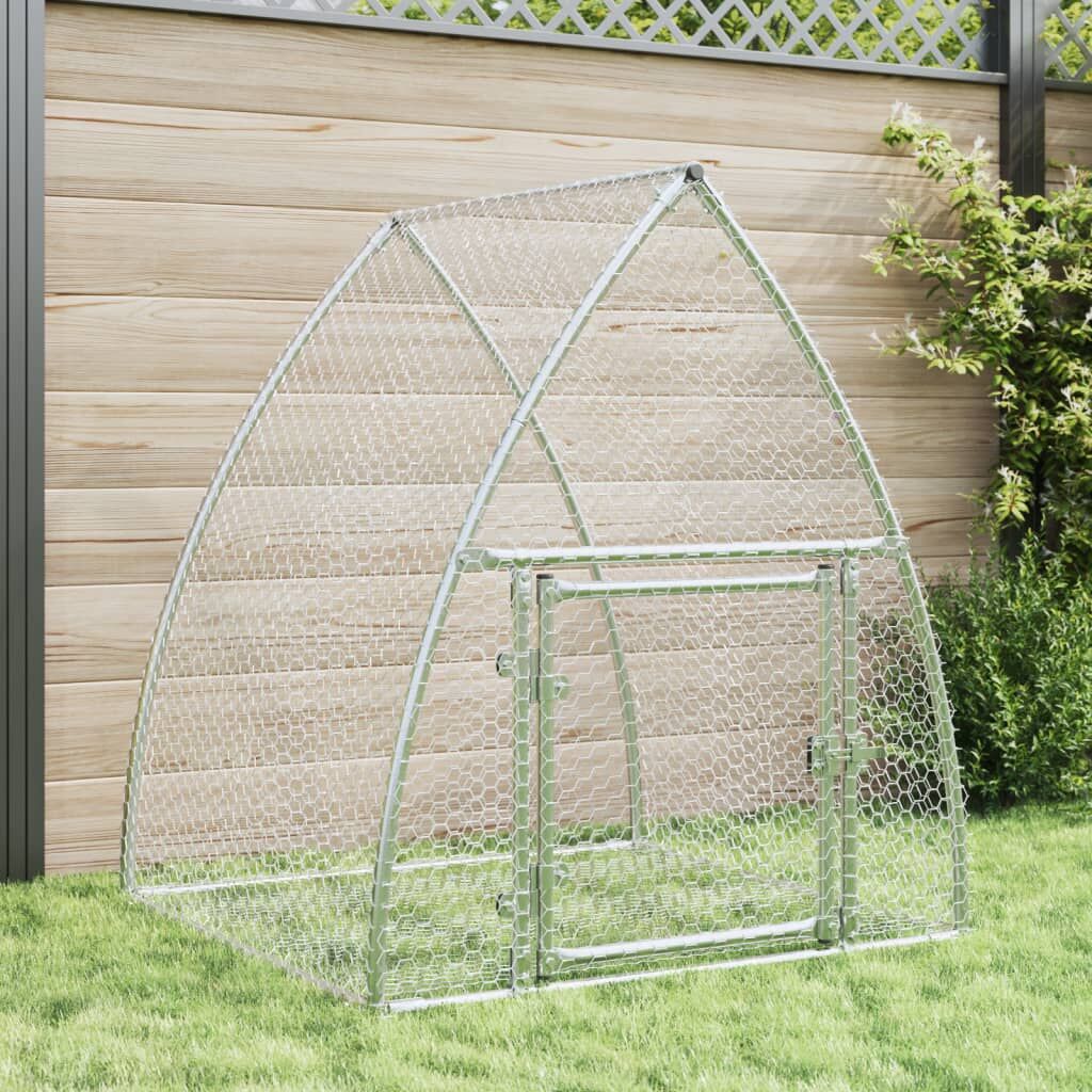 Vidaxl Conejera Acero Galvanizado Plateado 100x105x120 Cm_1