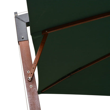 Vidaxl Sombrilla Colgante Con Palo De Madera Verde 300x300 Cm_4
