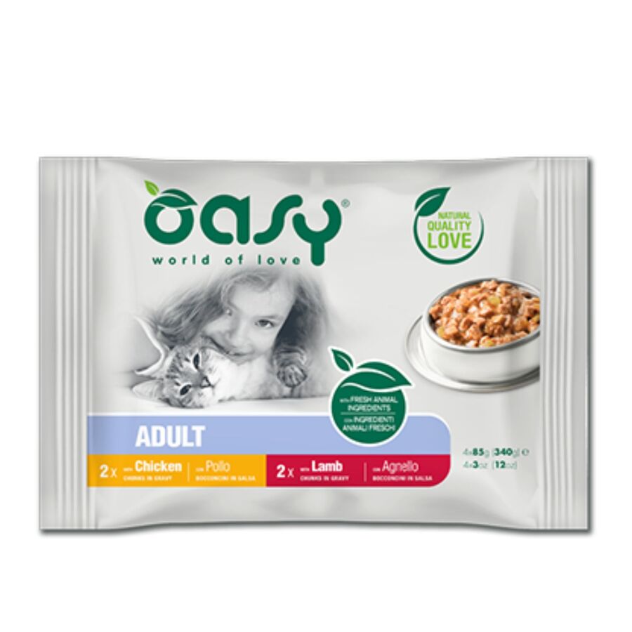 Comida Oasy Gato Trozos En Salsa Multipack De Carne 4x85g_0