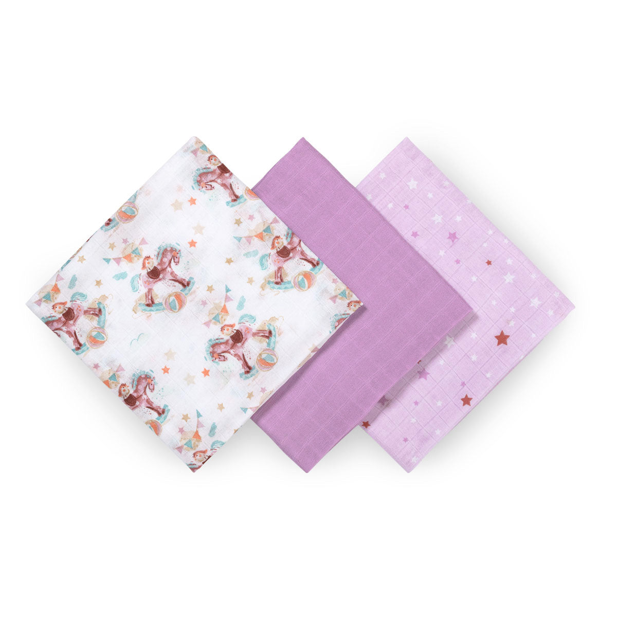Pack 3 Muselinas Bambú Organico 70x70 Cm Lila_2