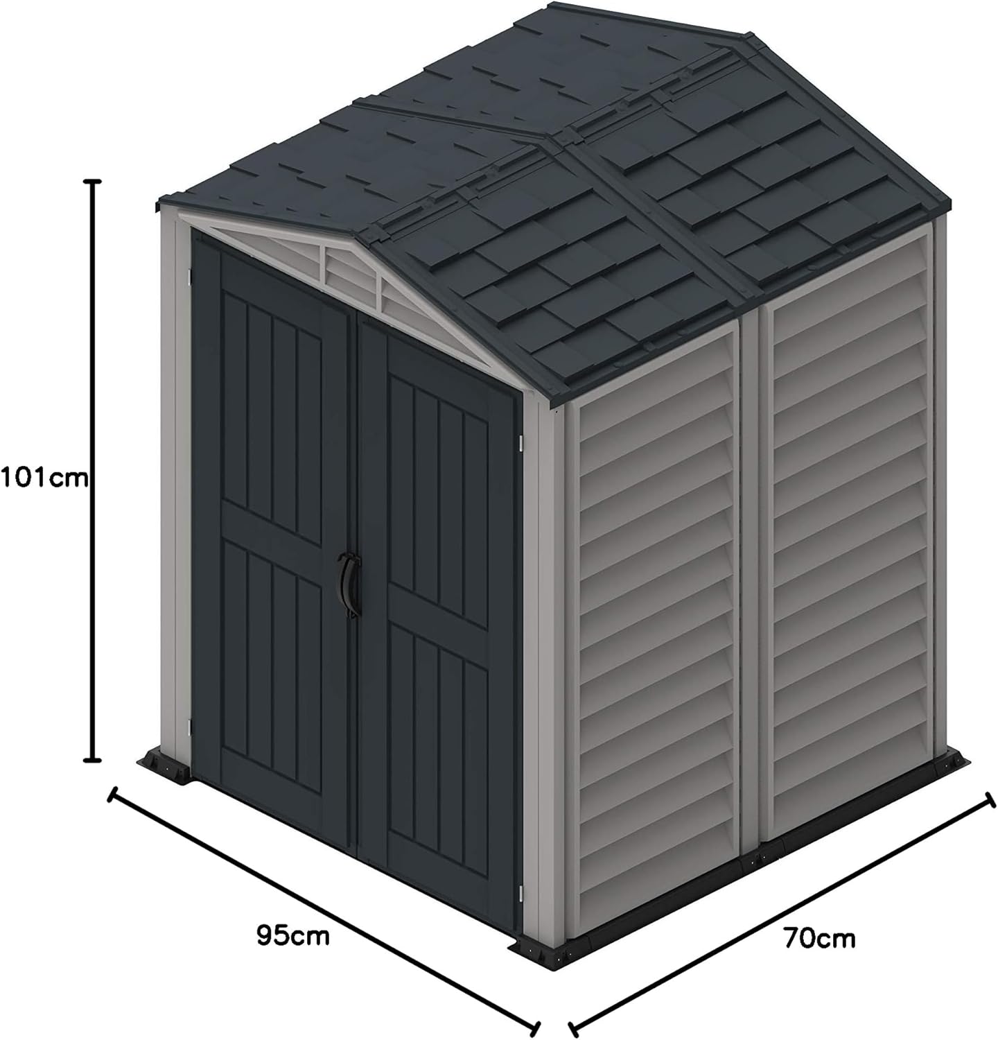 Duramax - Caseta Cobertizo Jardín - Yardmate  Plus 5x5 - Pvc - Gris Claro/oscuro_5