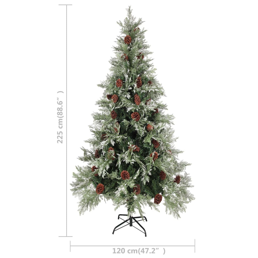 Vidaxl Árbol De Navidad Con Luces Y Piñas Pvc Pe Verde 225 Cm_2