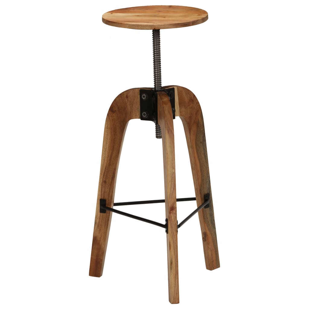 Taburetes De Cocina 2 Unidades Madera Maciza De Acacia_3