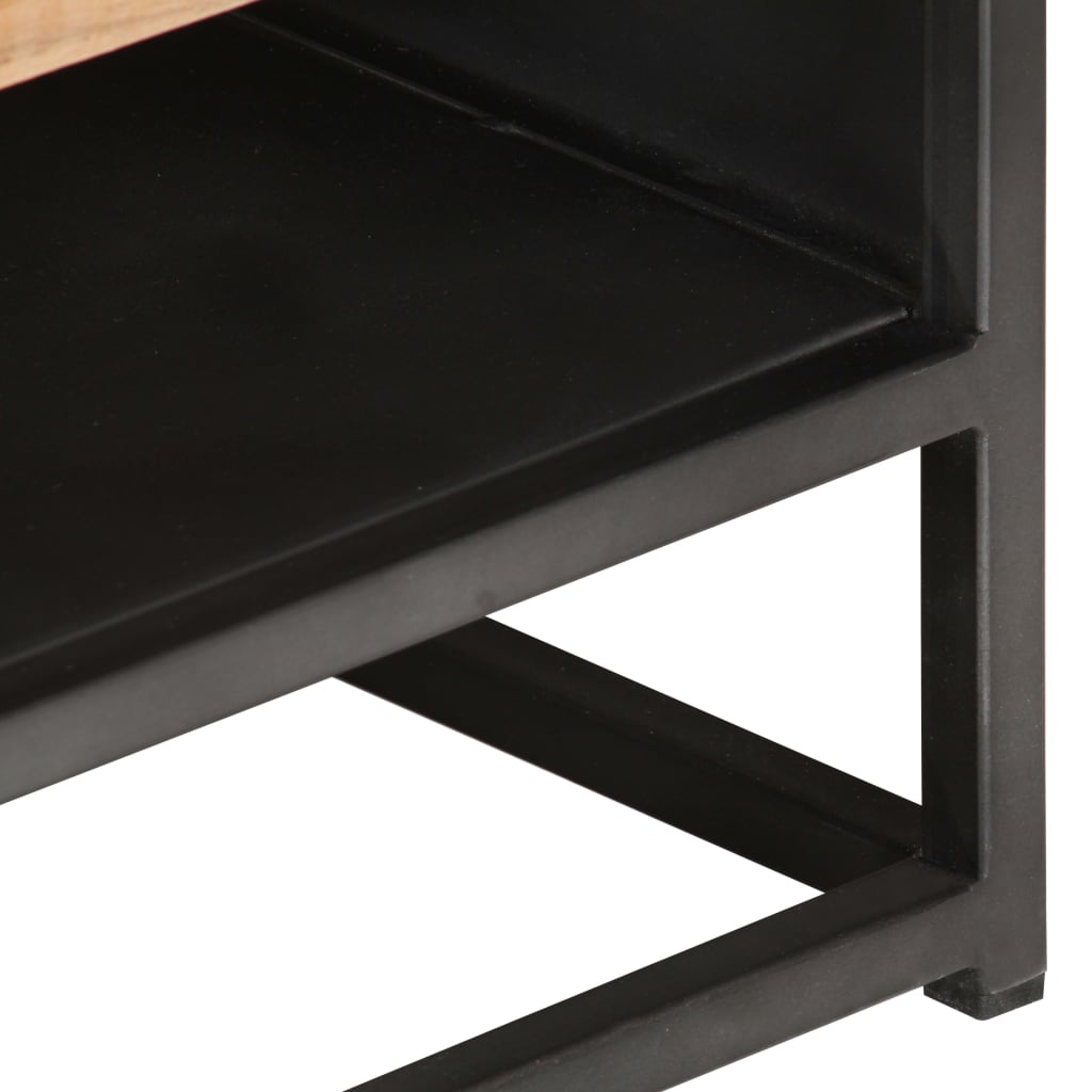 Mesa De Centro De Madera Maciza De Acacia 90x50x35 Cm_4