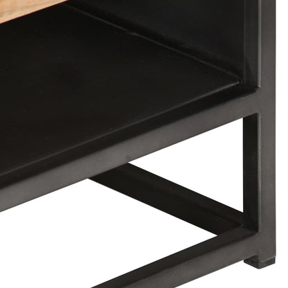 Mesa De Centro De Madera Maciza De Acacia 90x50x35 Cm_4