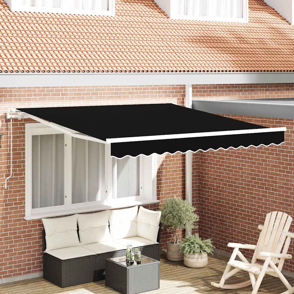 Toldo Retráctil Negro 300 X 250 Cm Tela Y Aluminio_1