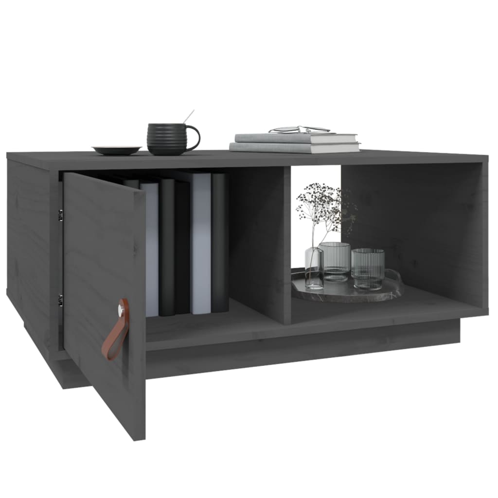 Mesa De Centro De Madera Maciza De Pino Gris 80x50x35,5 Cm_3
