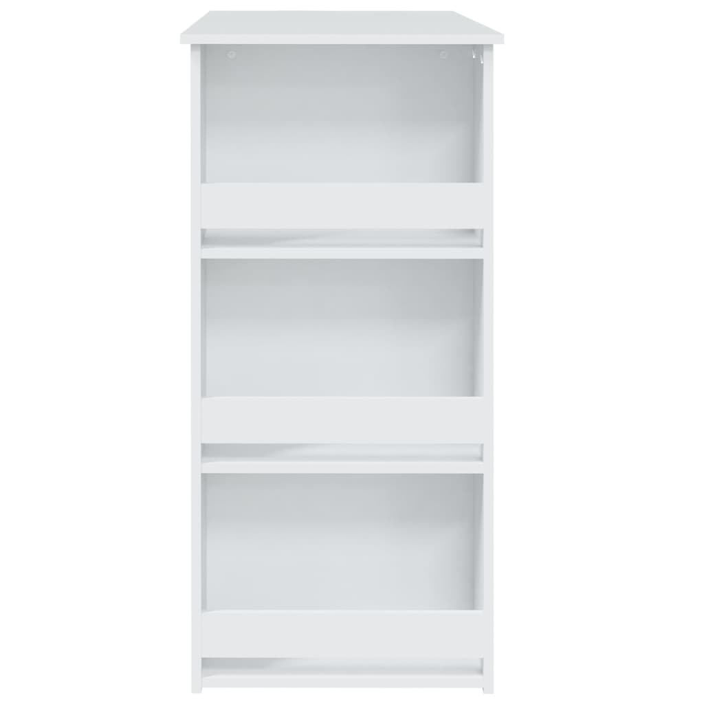 Mesa Bar Estante Almacenaje Contrachapada Blanco 102x50x103,5cm_4