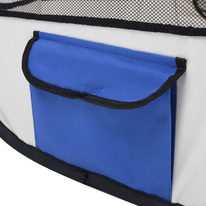 Vidaxl Parque De Perros Plegable Y Bolsa De Transporte Azul 90x90x58cm_5