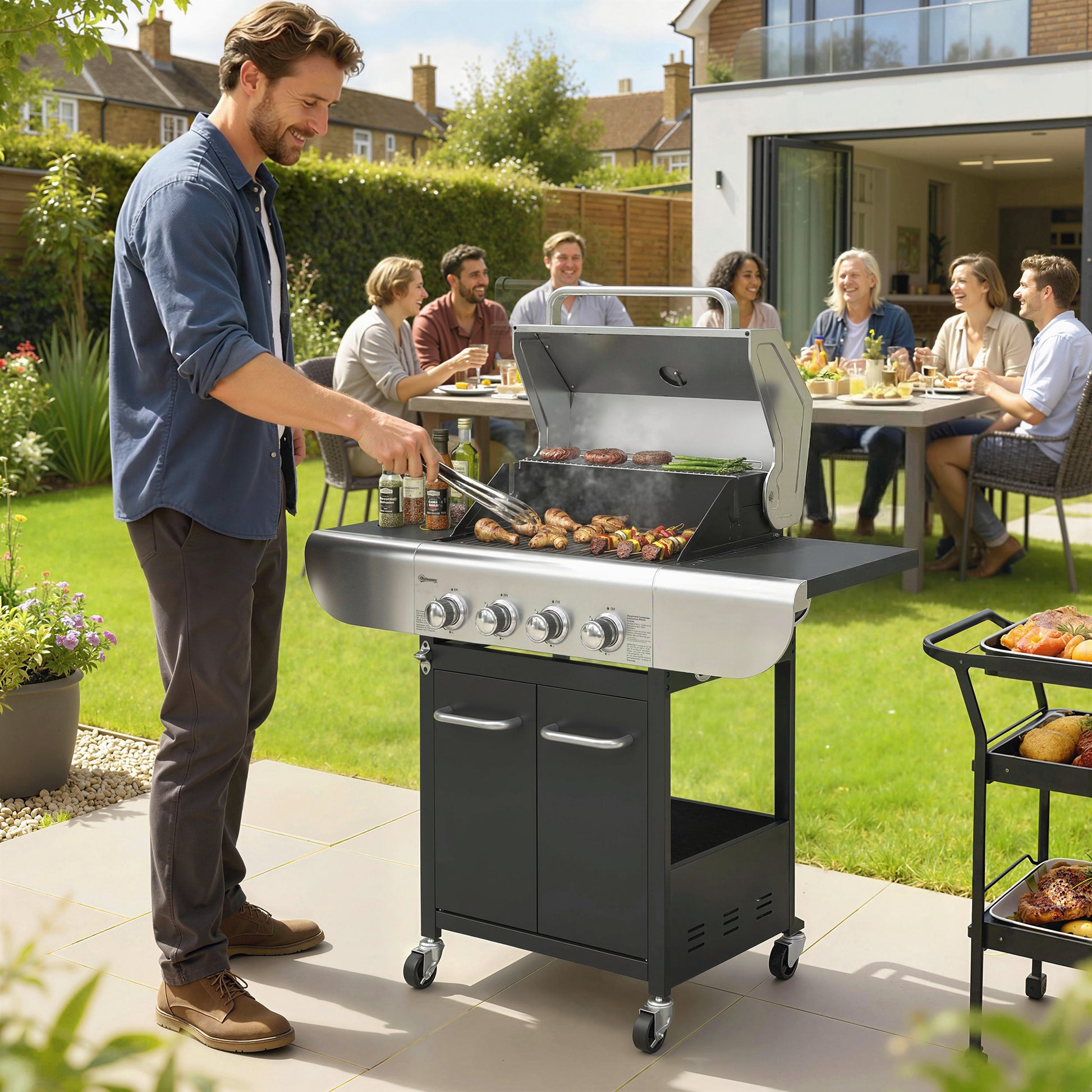 Outsunny Barbacoa De Gas Bbq Gas Con 4 Quemadores 12_1
