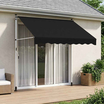 Toldo Retráctil Manual Negro 350 Cm_1