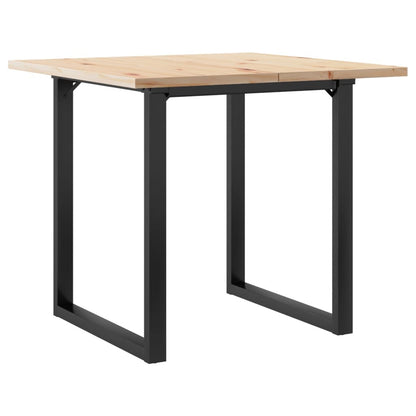 Mesa De Comedor Marco O Madera Maciza Pino Y Acero 80x80x75,5cm_0