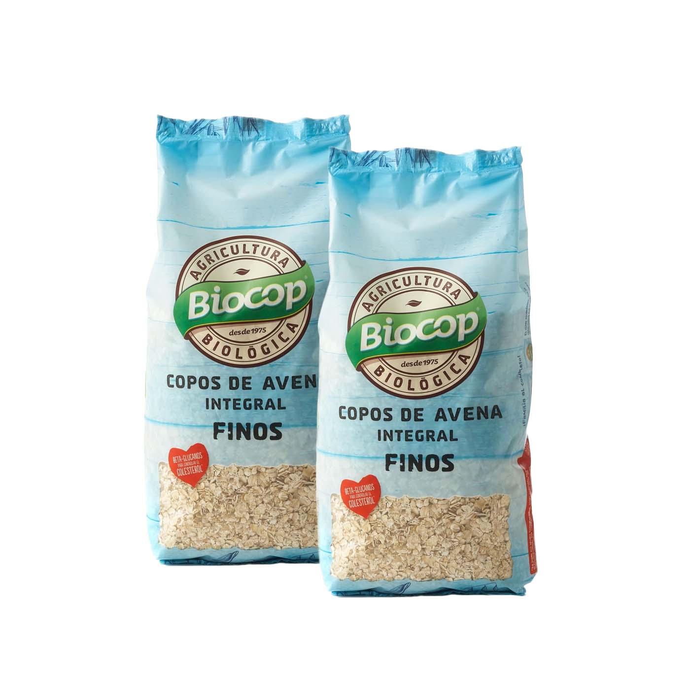 Pack 2x Copos de Avena Integral Finos BIO Biocop, 500 g