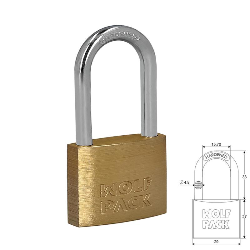 Candado Laton Arco Largo 30 Mm.