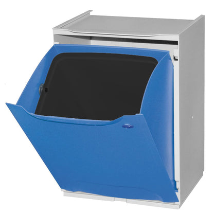 Papelera Reciclaje En Polipropileno Color Azul, Con Depósito 20 L En El Interior_3