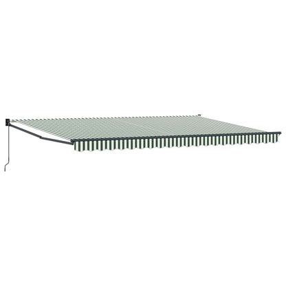 Toldo Retráctil Verde 500 X 300 Cm 100% Poliéster Y Aluminio_0